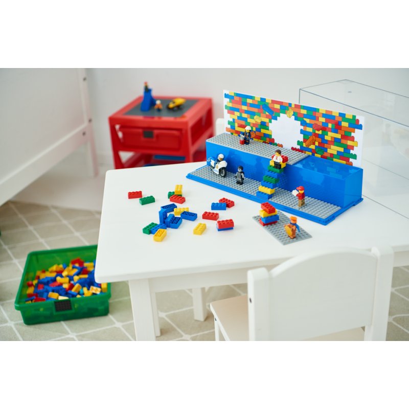 LEGO PLAY & DISPLAY CASE ICONIC vitrine de jeu et d'exposition, rouge, 398×149×192 mm